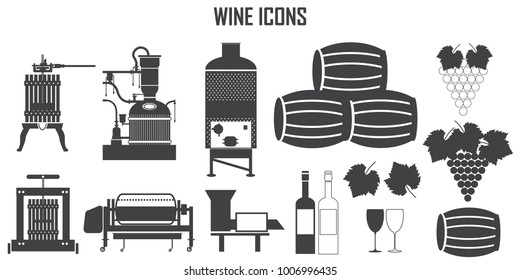 wine icons vector set.