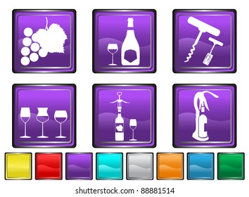 	wine icons,each icon is set on a different layer