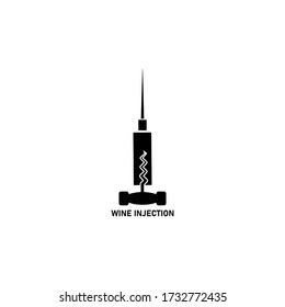 wine injection logo design with black colour
