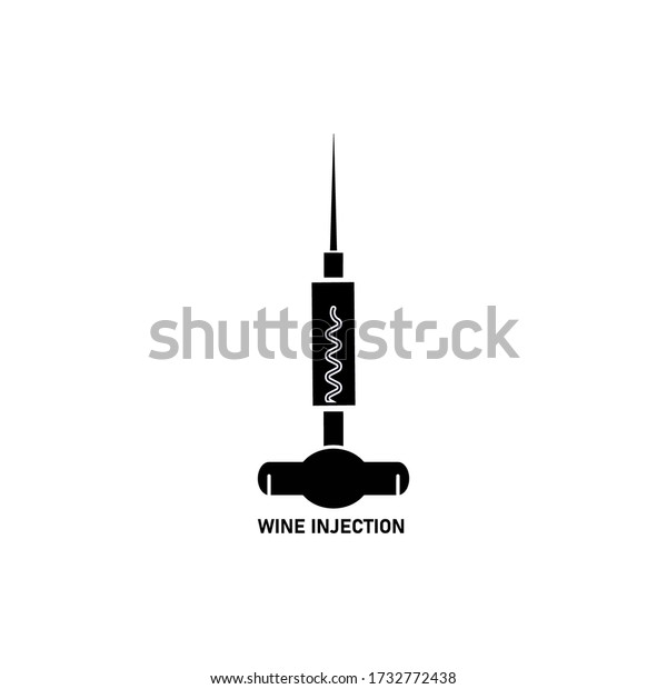 Wine Injection Logo Design Black Colour Stock Vector (Royalty Free ...