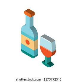 Wine isometric left top view 3D icon