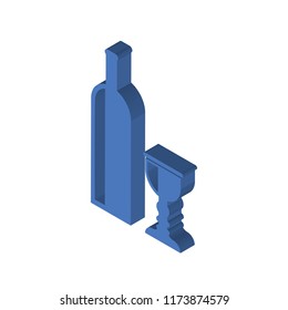 Wine isometric left top view 3D icon