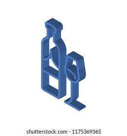 Wine isometric left top view 3D icon