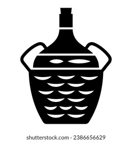 Icono sólido del frasco de vino, concepto de festival de vino, signo de botella grande para bebidas alcohólicas sobre fondo blanco, jarra de vino de arcilla en estilo glifo para concepto móvil y diseño web. Gráficos vectoriales