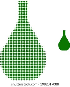 Wine jug halftone dotted icon illustration. Halftone pattern contains round pixels. Vector illustration of wine jug icon on a white background. Flat abstraction for wine jug symbol.