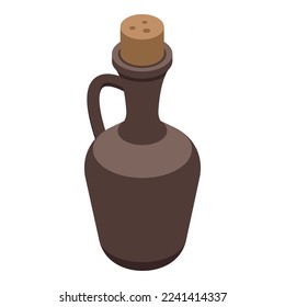 Wine jug icon isometric vector. Food bread. Dish menu