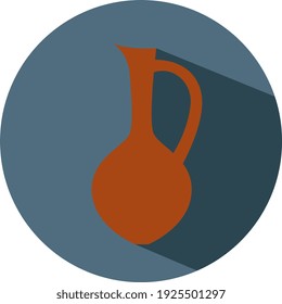 Wine jug, illustration, vector on white background.