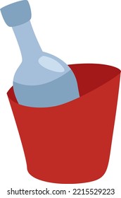 Wine in kettle, illustration, vector on white background.