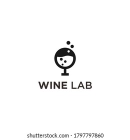 wine lab logo design vector illustration on white background