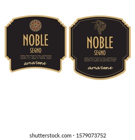 WINE LABEL AMARONE STICKER BLACK ELEGANCE