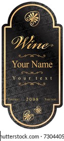 Wine Label - Black & Gold