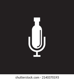 Wine label Bottle   logo icon design Royalty Free Vector Image