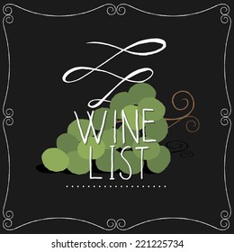 Wine label concept on chalkboard.