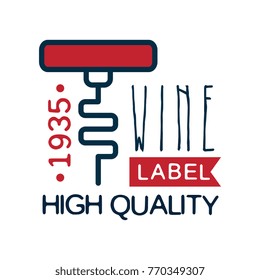 Wine label estd 1935, high quality product vintage logo, design element for menu, winery logo package, winery branding and identity vector Illustration