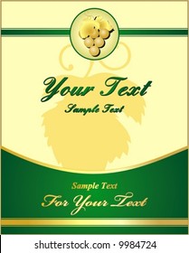 wine label gold and green