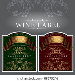 wine label with a gold ribbon