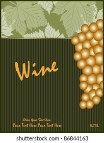 wine label green with grape