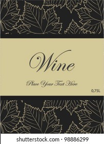 wine label with grey leaves background