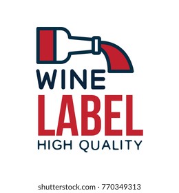 Wine label, high quality product logo, design element for menu, winery logo package, winery branding and identity vector Illustration