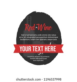 Wine Label isolated on white background. Wine coaster bar, pub, restaurant. Wine sticker. Vector illustration.