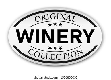 Wine label isolated on white background. Design element. Template for logo, signage, branding design. Vector illustration