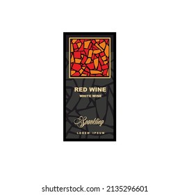 WINE LABEL ITALIAN DRINKS, DECORATIVE STICKER FOR SPARKLING WINE 