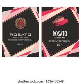 WINE LABEL ITALIAN FOOD AND DRINKS DECORATIVE STICKER FOR AMARONE, PROSECCO, CHIANTI, VALPOLICELLA,PRIMITIVE AND SPARKLING WINE