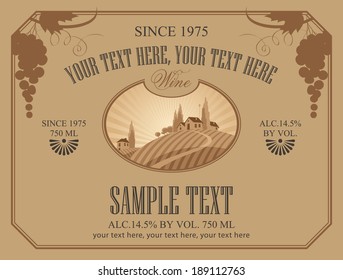 Wine Labels Vintage Images Labels Old Stock Illustration 1930045067