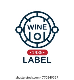 Wine label, natural top quality product vintage logo, design element for menu, winery logo package, winery branding and identity vector Illustration