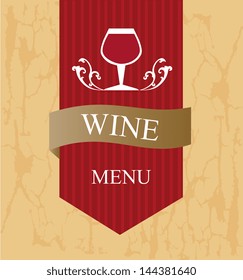 wine label over vintage background vector illustration