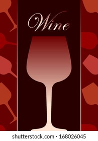 wine label with red glass 