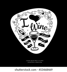 wine label. retro pattern vector illustration.