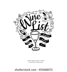 wine label. retro pattern vector illustration.