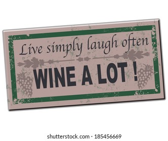 wine a lot label stamp vector illustration