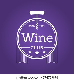Wine Label Vineyard Badge Logo White Vectors Set