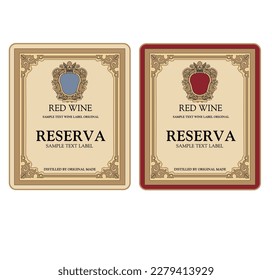 Wine Label Vintage frame border retro label hand drawn antique engraving vector illustration typography poster 