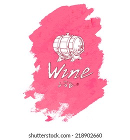 wine label watercolor