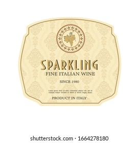 WINE LABEL WHITE SPARKLING PROSECCO AND AMARONE 