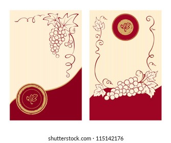 Wine labels with grapes