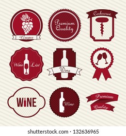 Wine Labels Over Beige Background Vector Stock Vector (Royalty Free ...