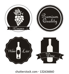 wine labels over white background. vector illustration