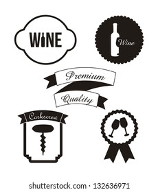 wine labels over white background. vector illustration