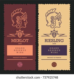 wine labels, roman empire soldier sign