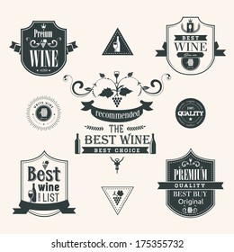 Wine labels set