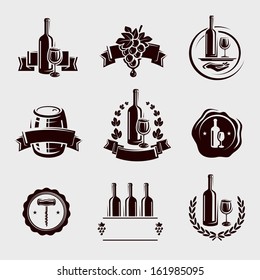 Wine labels set. Vector 