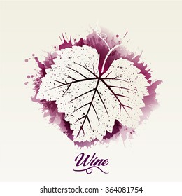 wine leaf. Illustration for label, card, menu, decoration, covers.