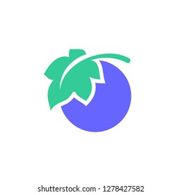 Wine Leaf Logotype on Circle Shaped Background
