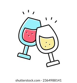 wine leisure color icon vector. wine leisure sign. isolated symbol illustration - Shutterstock ID 2364988141