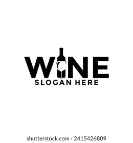 Wine letter logo. Logo for a liquor store, restaurant, or bar. Logo, wine logo design template