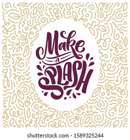 Wine lettering composition in modern style. Alcohol beverage bar drink concept. Vintage typography for print or poster. Vector illustration.